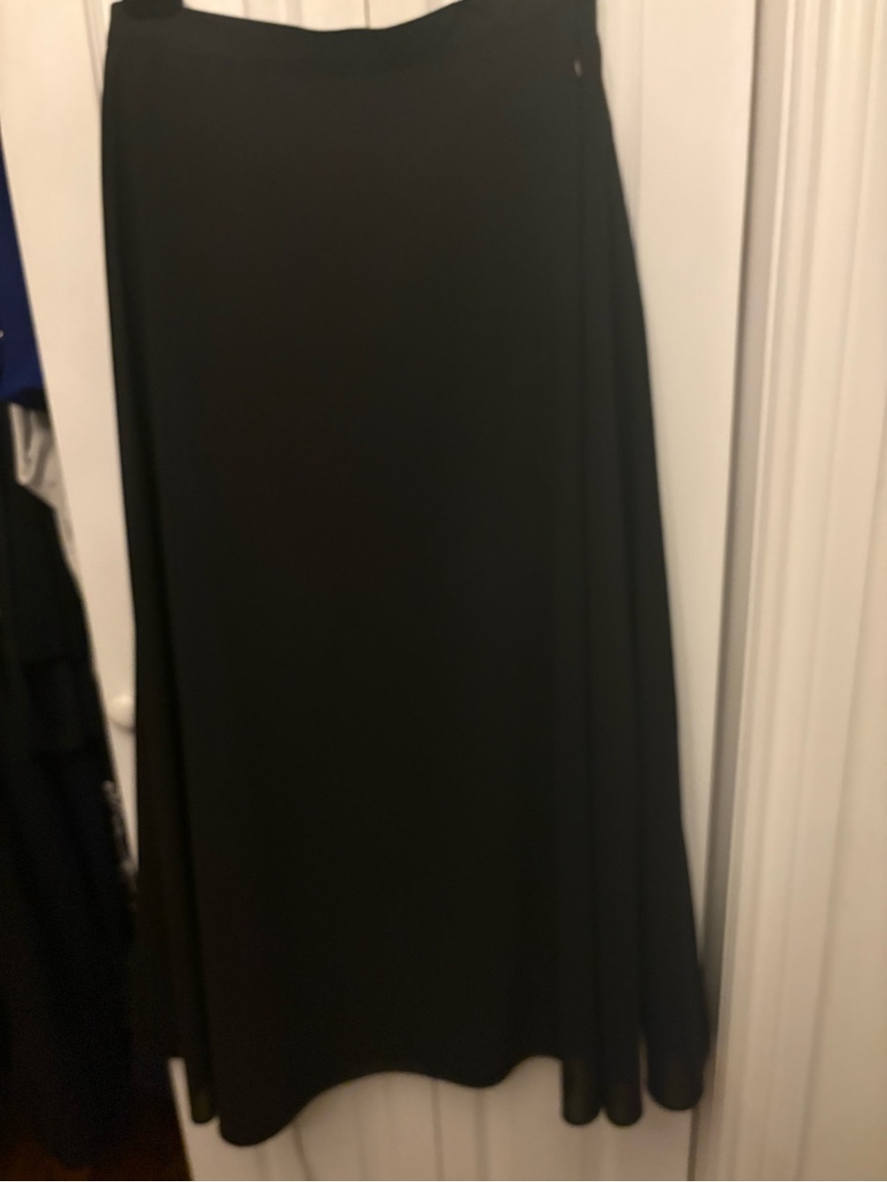 Nygård Collection Black Maxi Skirt Long A-Line Flowy Size 12